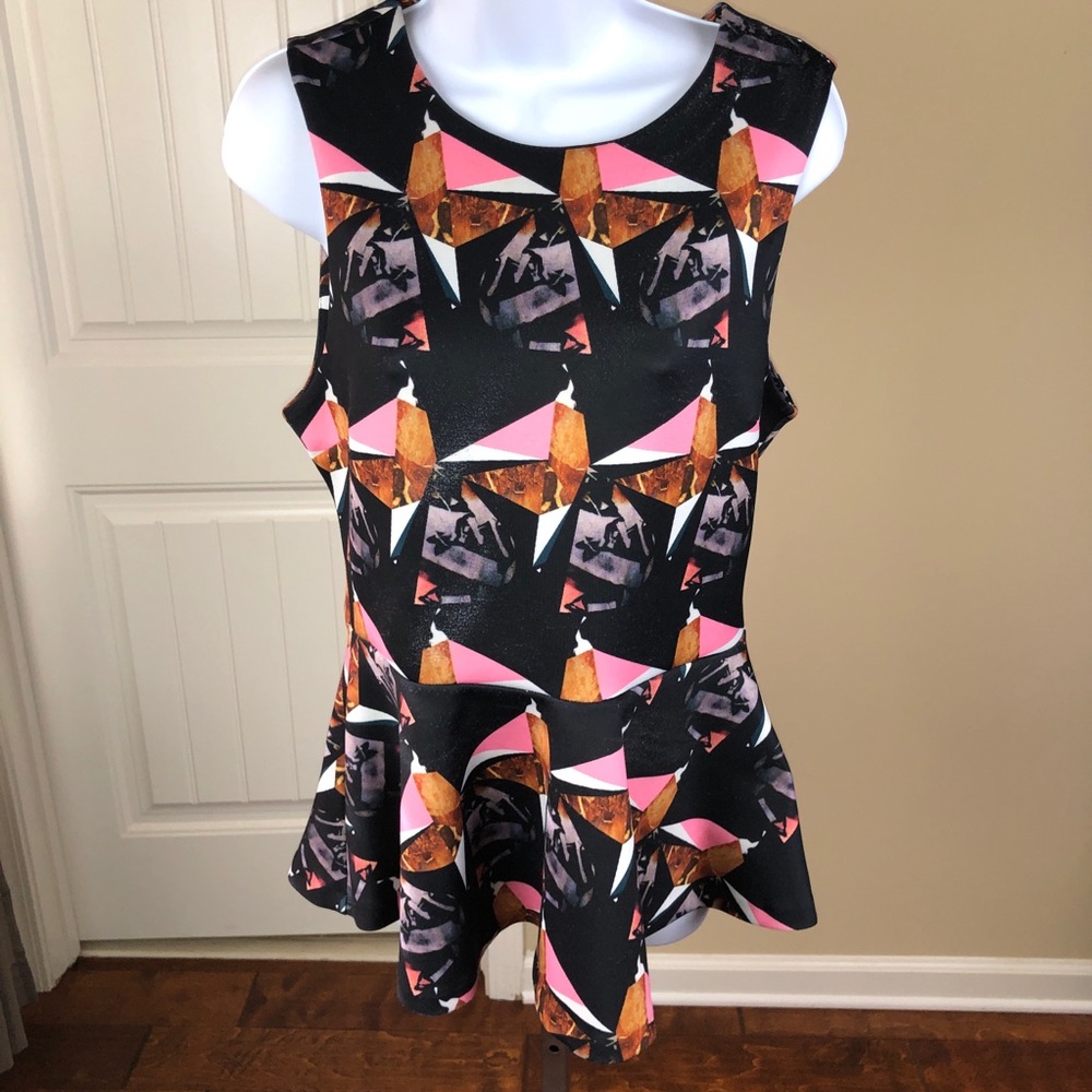 H&M Peplum Scuba Top Size 12